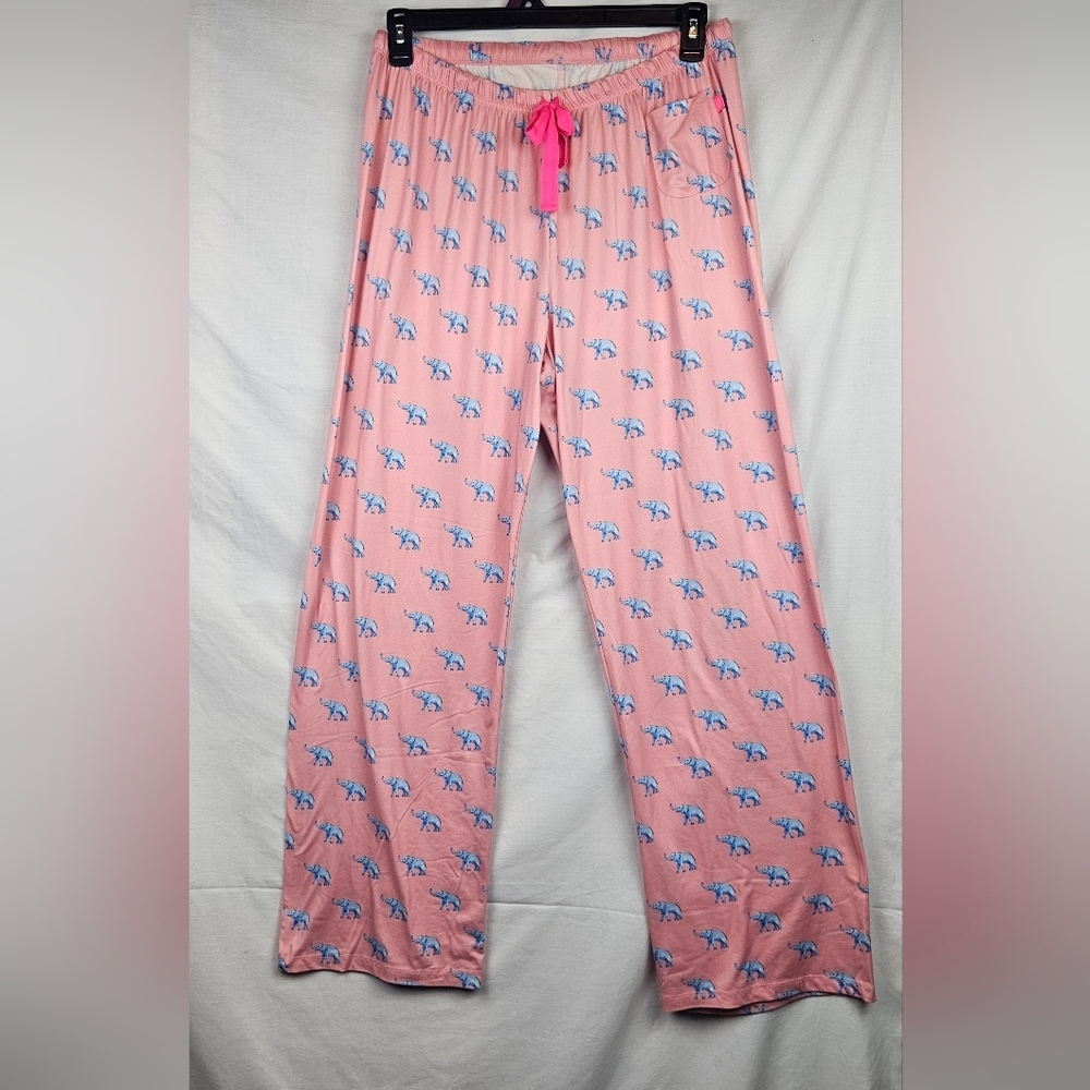 Capelton Road Pink Elephant Pajama Pants Sz M Sleepwear‎ Coquette Feminine